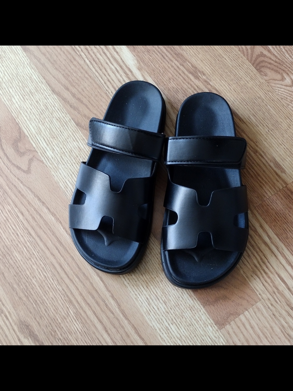 Shein Women's Black Slide Sandals - Two-Strap Design